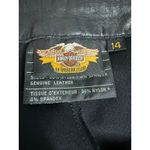 Harley Davidson  Black Genuine Riding Leather Trim Bootcut Pants Womens Size 14 Photo 2