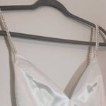 Lulus White Satin Wedding Dress with Pearl Straps NWT Size XS Photo 5