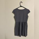 Madewell  Ponte Knit Gray Screenplay Cap Sleeve Pleated Dress Pockets Size Small Photo 1
