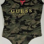 Guess Green Black Camo Camouflage Logo Graphic Tank Top Sleeveless Bodysuit Onesie Shirt Size M π€β¨ Photo 0
