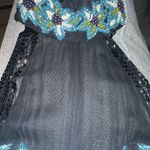 Alyce Designs Silk Beaded Formal Mini Dress Size 8 Floral Design‎ Black Photo 5
