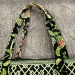 Vera Bradley Black Botanica Small Tic Tac Tote Shoulder Bag Purse AS IS Photo 6