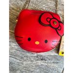 Hello Kitty  Purse Clutch Wristlet Bag Red Leather Zip‎ Gold Chain Sanrio Tote Photo 5