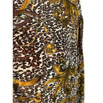 Cote‎ de France Vintage Silk Blouse Animal Print Baroque Top Women Size Large Gold Photo 1