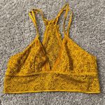 Aerie Mustard Yellow Floral Lace Bralette Photo 1