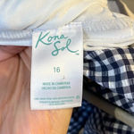 Kona Sol one piece swimsuit gingham plaid ruffle preppy classic removeable straps beach Photo 6