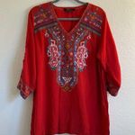 Calessa embroidered floral Red Size 1X Photo 0