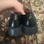 Sam & Libby  Black Leather Loafers with Gold Chain Detail Photo 2