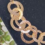 Gold Chain with Circle Necklace Matching Earrings and Bangle Set Photo 1