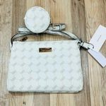 Nicole Miller NWT Purse w/Pouch Logo Crème Gold Hardware Shoulder Crossbody Bag Photo 0