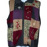 Christopher & Banks  Hand Embroidered Christmas/Holiday Sweater Vest Photo 0