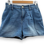 EXPRESS Super High Rise Medium Wash Elasticized Back Waist Short Shorts Sz S Photo 0