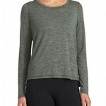 Athleta  Odyssey Heathered Gray Split-Back Long Sleeve Top Women's Size Medium Photo 0