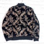 Goldie faux fur embroidered bomber jacket black/gold size XS womens Photo 9
