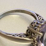 Vintage KABANA Sterling Silver Oval Amethyst Ring Size 9 Ornate Photo 2