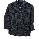 Foxcroft  Black Polka Dot Blouse size 6P NWT Photo 0