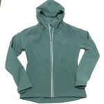 Fabletics Hardshell Jacket size M Green Hooded Athleisure Photo 0