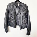 Halogen Black Leather Moto Jacket Size Small Photo 1