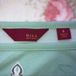 GILI Tunic Top Dress Bell Sleeves Green White Gray Print Photo 1