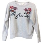 Wilfred  Free Gray Green Pink Floral Embroidered Crew Neck Sweatshirt size M Photo 1