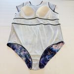 Torrid  Purple Blue‎ Pink Waves One Piece Wireless Modest Swimsuit Size 4X Photo 8