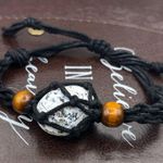 Handmade Handcrafted Tumbled Citrine Oregon Coast Agate Crochet Adjustable Bracelet Photo 2