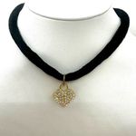 Gold tone rhinestone heart choker necklace Photo 2