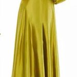 NEW Mac Duggal Ieena High Low One Shoulder Flowy Chartreuse Gown sz 4 Green Photo 1
