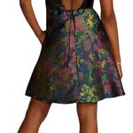 David's Bridal DB STUDIO Puff Sleeve Open Back Brocade A-Line Metallic Mini Dress Size 10 Photo 1