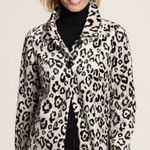 Chico's Chico’s animal print faux fur swing jacket sz 1 (M/8) Photo 0