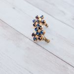 Vintage Screw Back Earrings Dark Purple & Blue Gems Photo 4