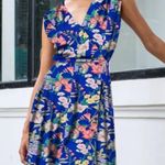 Yumi Kim Like New Anthropologie  Lexey Silk Wrap Dress Blue Floral Size Medium Photo 1
