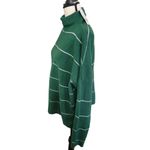 kim rogers  Green w/ Silver Stripes Petite Mock Neck LUREX Sweater PXL New Photo 1
