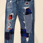 Rag and Bone Harajuku Patchwork Skinny Denim Jeans Women’s 28 Blue/Buffalo Plaid Photo 5