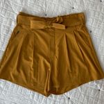 Athleta Skyline Short II Paperbag Waist Belted Travel in Tuscan Gold Size 8 Photo 3