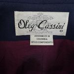 Oleg Cassini VTG 80s  Navy Blazer Double Breasted 6 Button Front Women’s 12 Photo 8