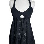 ZARA  Mini Dress Womens Small Black Crochet Eyelet Halter Babydoll Not Lined Boho Photo 0