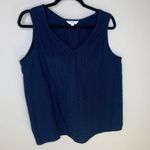 Time & Tru  Blue 100% Cotton All Over Embroidered Shell Sz Medium Photo 0