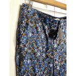 ZARA NEW  Floral Satin Pants Womens Size Medium Blue Straight Mid Rise Boho Photo 3