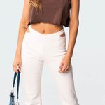 Edikted Kiara Cut-out Flare Jeans Photo 0