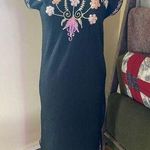 Vintage Embroidered Terry Cloth Dress Boho Hippie Beachwear // Size S Photo 0