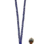 Vintage Beadwork Charm and Necklace Native Ethnic Floral Blue Photo 3