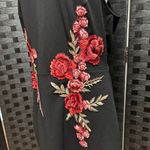 Symphony  Halter Dress Women 1XL Black Embroidered Roses Formal Wedding NWT Gift Photo 2