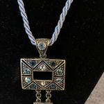 Lia Sophia Vintage  Azteca Blue Rhinestones Rope Necklace Photo 2
