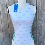 Adidas New  White and Green Racerback Bodysuit Smart Cotton He-She Size Small Photo 5