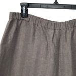 Eileen Fisher NWT Silk Linen Blend Pants in Taupe Elastic Waist Wide Legs Size L Photo 1