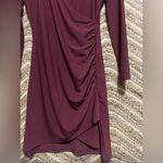 Leith  Women's Maroon Red Ruched Long Sleeve Dress,V Neck,Size S, Great Condition Photo 1