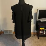 Iz Byer  Black Cold Shoulder Blouse Photo 1