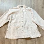 Eileen Fisher  White Standard Collar Shirt Jacket Size S Petite NWT Photo 2