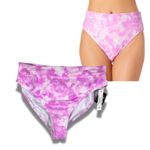 California Waves Pink Tie Dye High-Waist Bikini Bottoms NWT LARGE Photo 1
